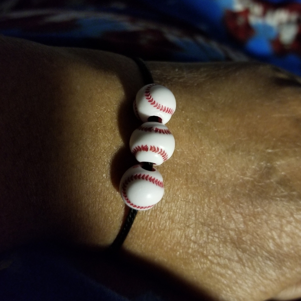 Baseball Beaded Bracelet